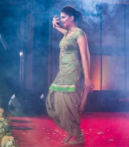 Sapna Choudhary in Suit on stage 
